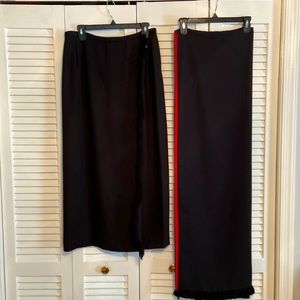2 in 1 Long Black Semi-formal skirt with shawl (2 piece set)